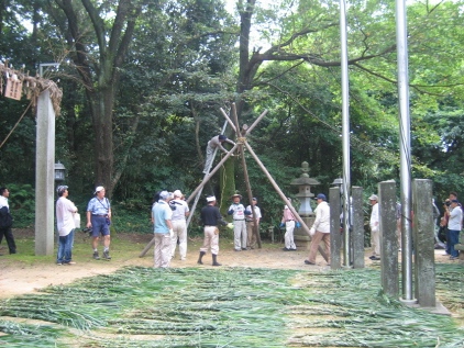 稲城　妙見寺　蛇より行事　足場